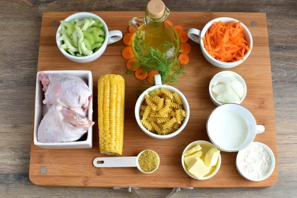 Ingredients for Creamy Chicken Noodle Soup