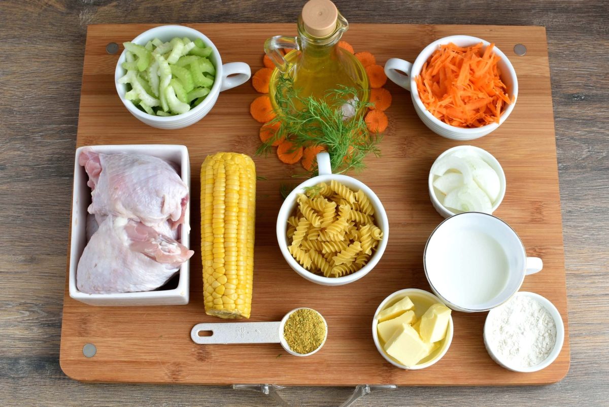 Ingredients for Creamy Chicken Noodle Soup