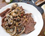 Flank Steak with Creamy Mushroom Sauce