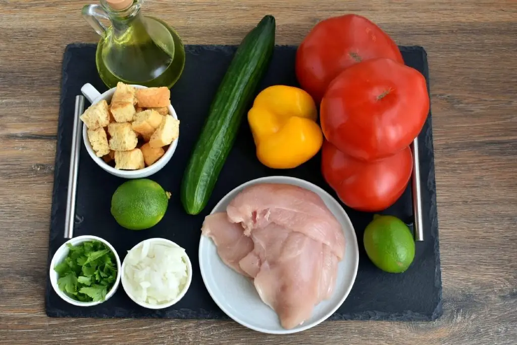 Ingredients for Low Carb Gazpacho with Lime Chicken