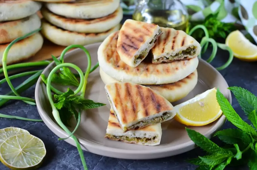 Grilled Naan Bread With Garlic Scape Chutney