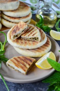 Grilled Naan Bread With Garlic Scape Chutney