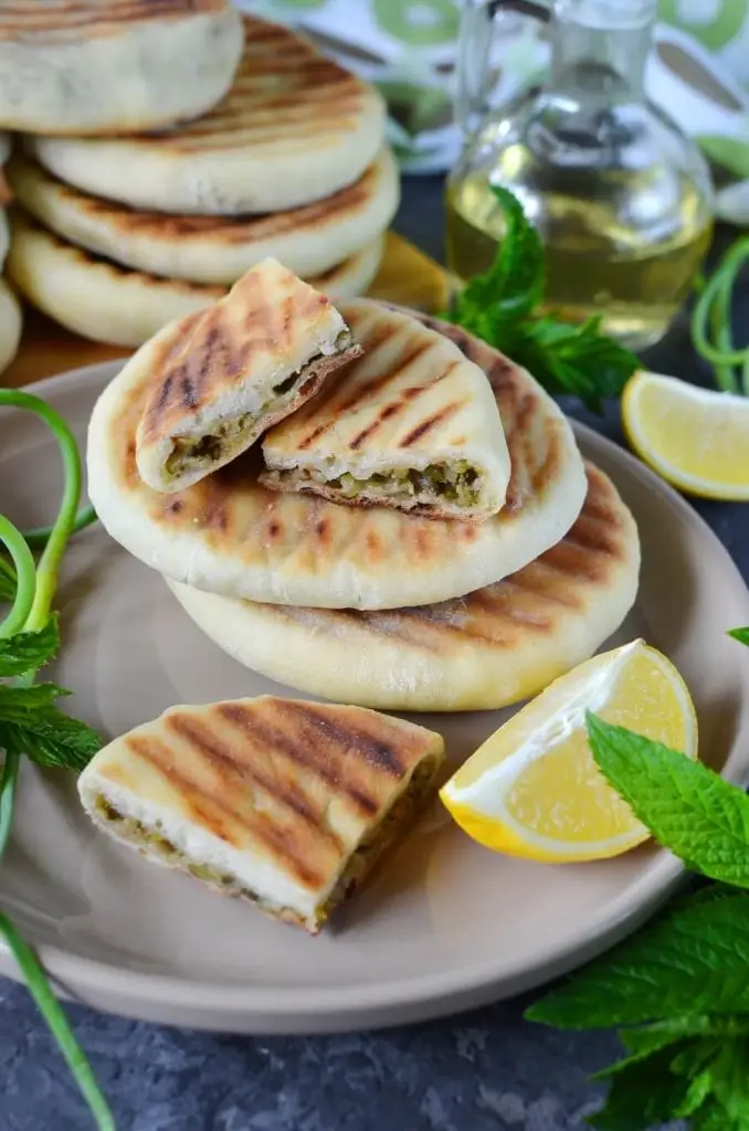 Grilled Naan Bread With Garlic Scape Chutney