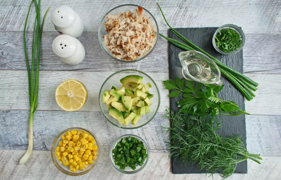 Ingredients for Healthy Avocado Chicken Salad