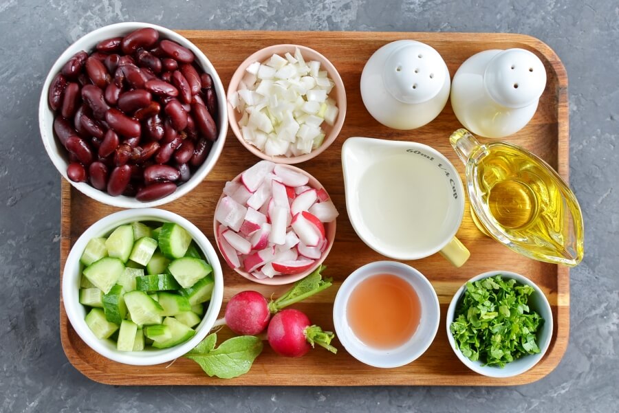Ingridiens for Vegan Kidney Bean Salad