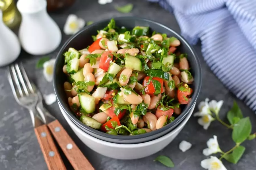 Vegan Kidney Bean Salad Cilantro and Dijon Vinaigrette