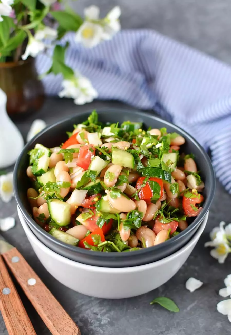 Vegan Kidney Bean Salad Cilantro and Dijon Vinaigrette