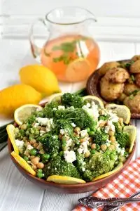 Lemony Broccoli and Chickpea Salad with Feta recipe-How to make Lemony Broccoli and Chickpea
