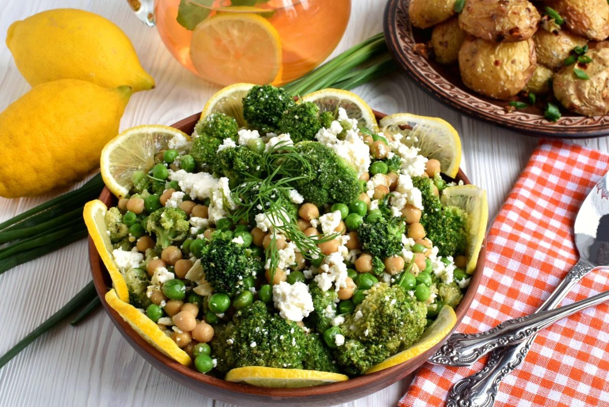Lemony Broccoli Salad With Chickpeas and Feta