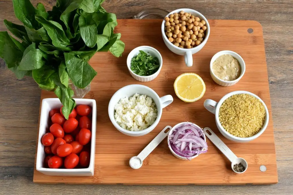 Ingredients for Mediterranean Bulgur Bowl