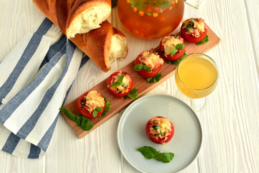 How to serve Roasted Corn and Basil Stuffed Tomatoes