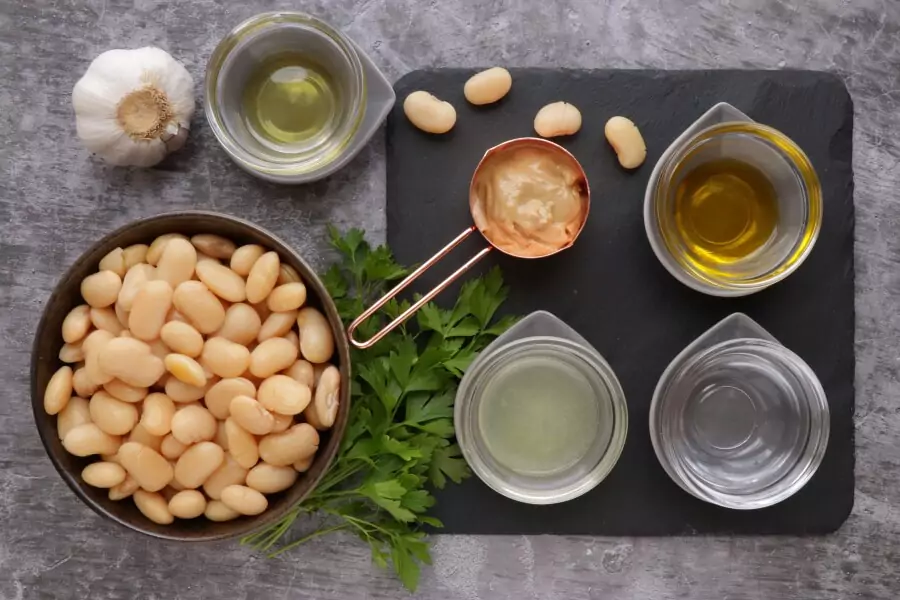 Ingredients for Roasted Garlic White Bean Hummus