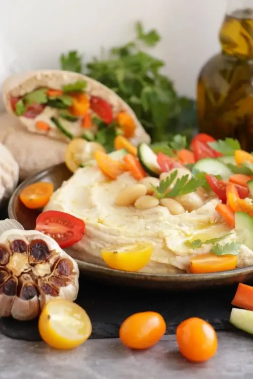 Roasted Garlic White Bean Hummus