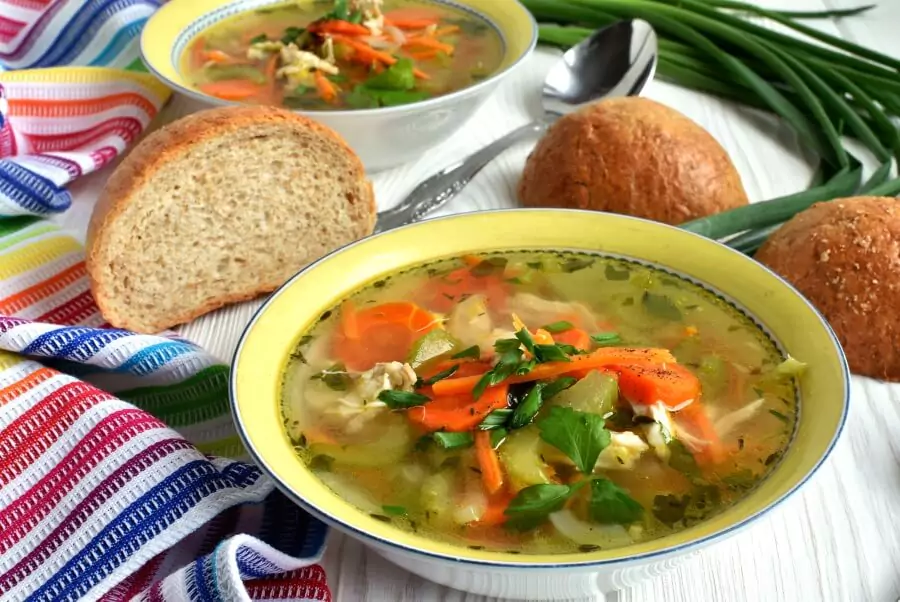 Skinny Chicken and Sweet Potato Noodle Soup