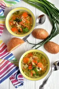 Skinny Chicken and Sweet Potato Noodle Soup