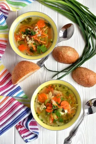 Skinny Chicken and Sweet Potato Noodle Soup