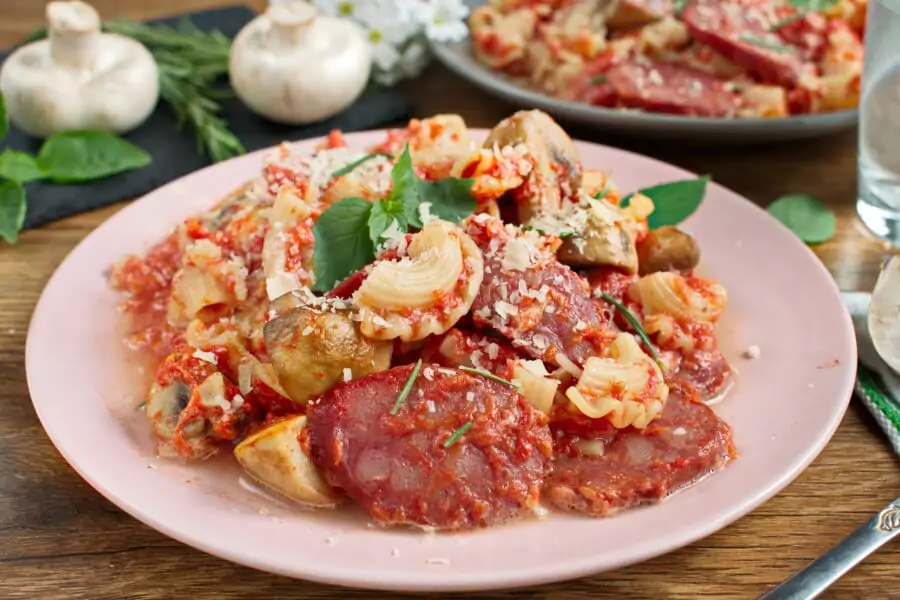 Smoked Sausage & Mushroom Pasta Marinara