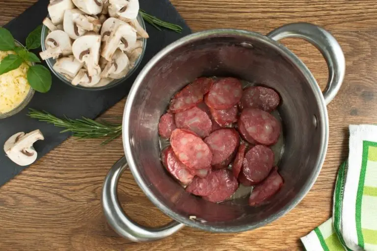Step 2 - Smoked Sausage & Mushroom Pasta Marinara