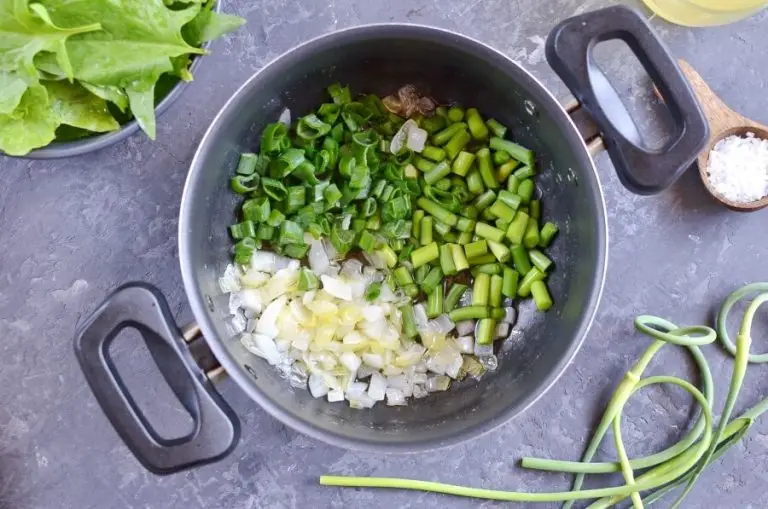 Step 2 - Vegetarian Spinach, Pea and Garlic Scape Soup