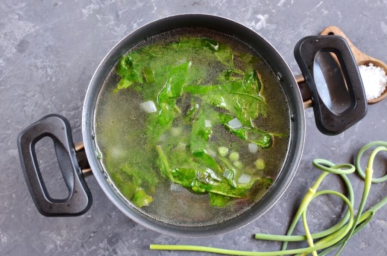 Step 4 - Vegetarian Spinach, Pea and Garlic Scape Soup