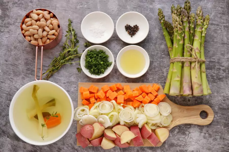 Ingredients for Vegan Spring Minestrone