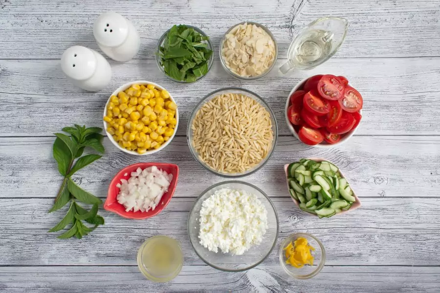 Ingredients for Summer Orzo with Mint