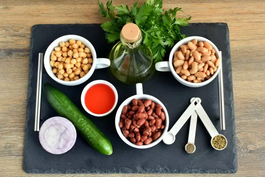 Ingredients for Three Bean Salad