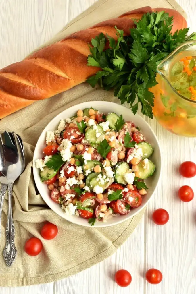 Healthy Tomato, Cucumber and Feta Salad