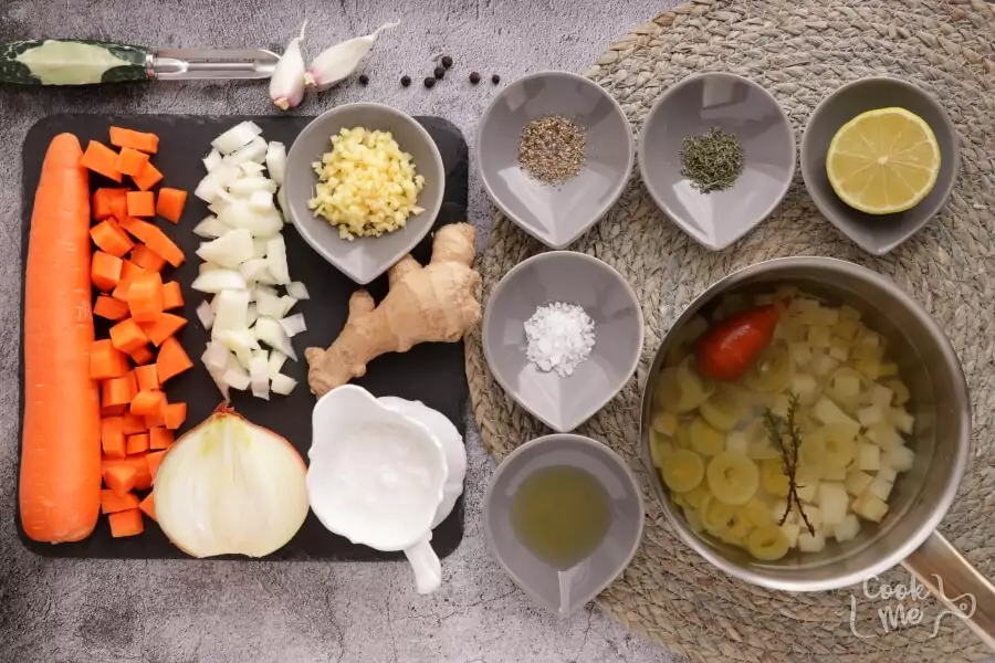 Ingredients for Vegan Carrot Ginger Soup