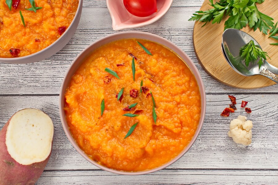 How to serve Vegan Spicy Carrot and Sweet Potato Soup