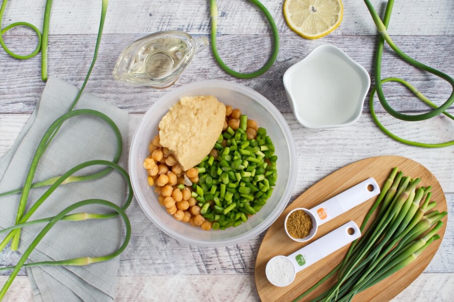Vegan Hummus with Garlic Scapes recipe - step 1