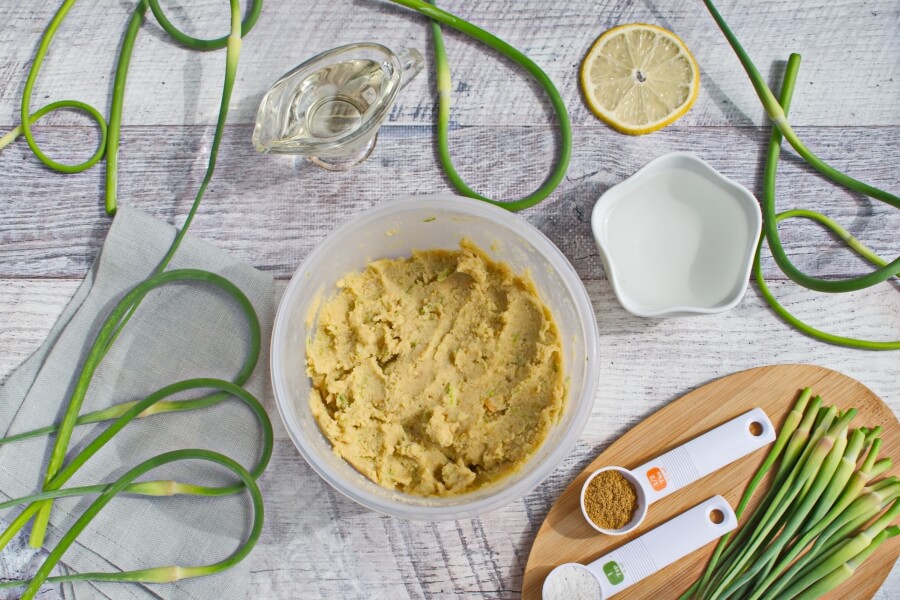 Vegan Hummus with Garlic Scapes recipe - step 2