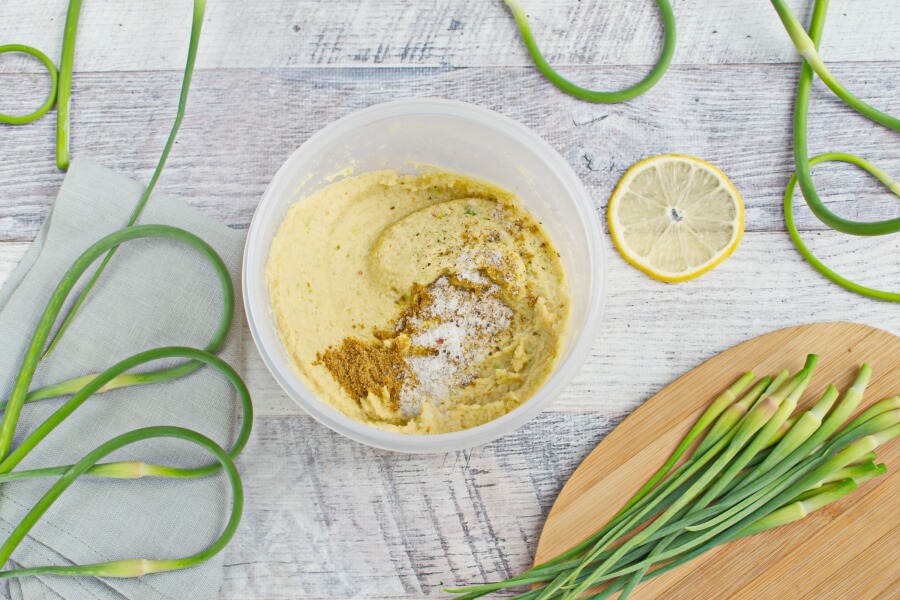 Vegan Hummus with Garlic Scapes recipe - step 4