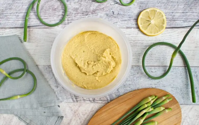 Step 5 - Vegan Hummus with Garlic Scapes