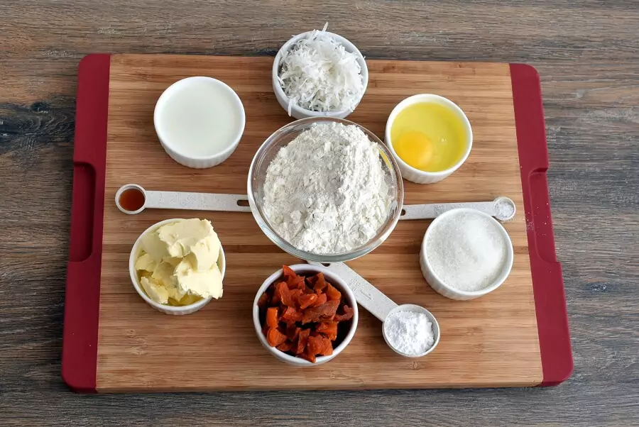 Ingredients for Apricot Coconut Scones