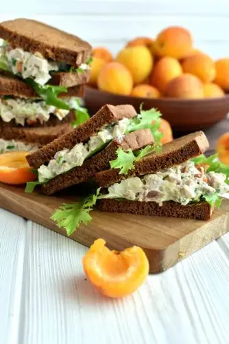 Cashew Apricots Turkey Salad Sandwiches