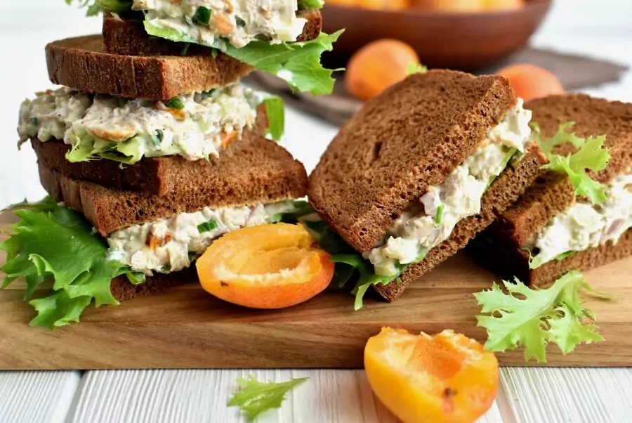 Cashew Apricots Turkey Salad Sandwiches