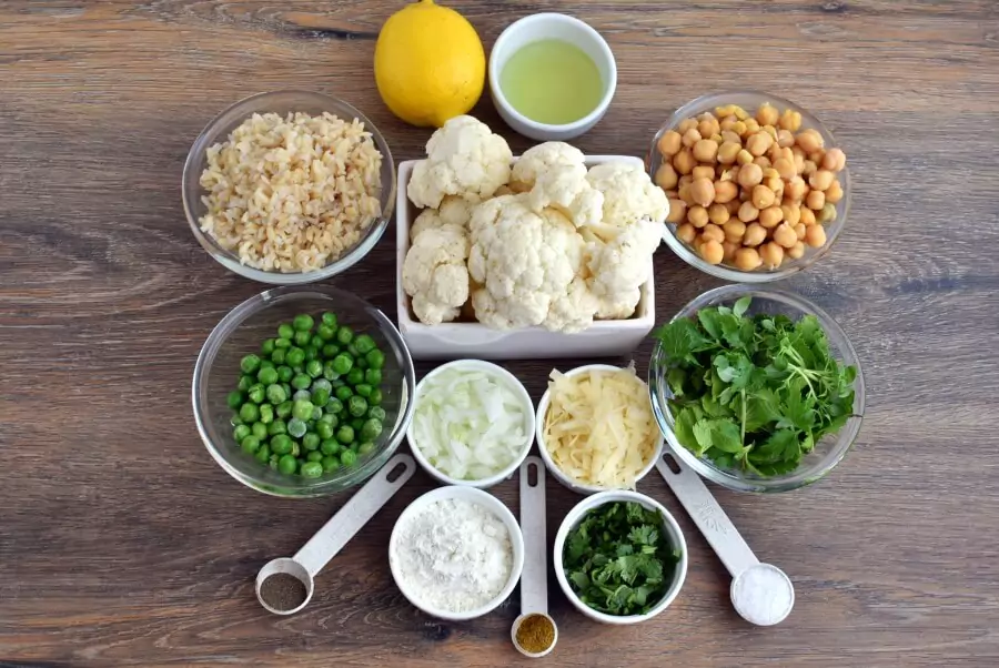Ingredients for Cauliflower Rice Cakes