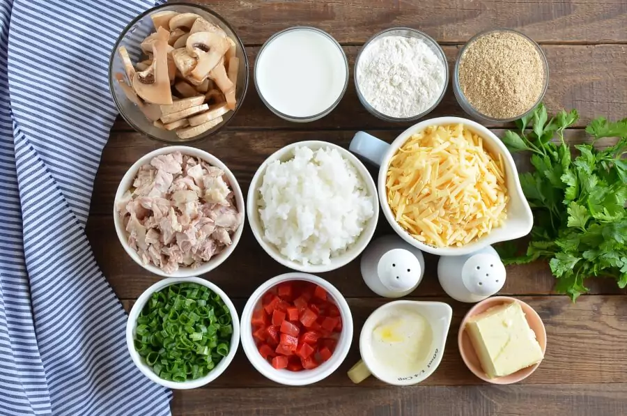 Ingredients for Cheddar Chicken and Rice Casserole