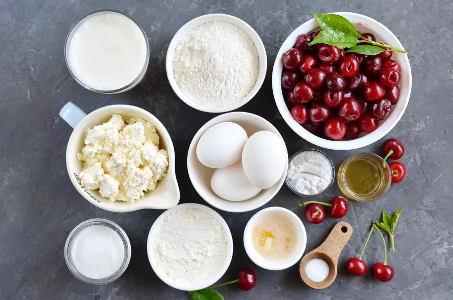 Ingredients for Cherry Cheese Blintzes