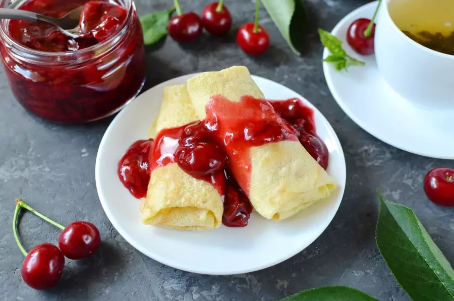 Cherry Cheese Blintzes