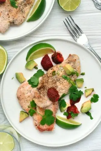 Chicken Cutlets with Strawberry-Avocado Salsa