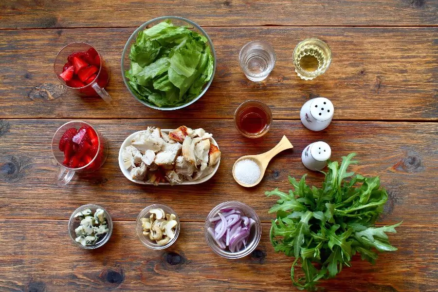 Ingredients for Healthy Chicken and Strawberry Salad