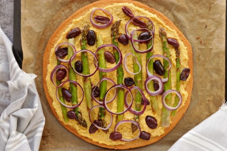 Step 7 - Vegan Chickpea Crust Pizza with Greens Galore