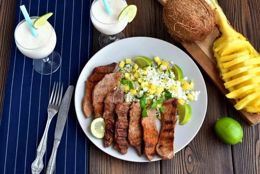 Gluten Free Chili Steaks with Hawaiian Rice