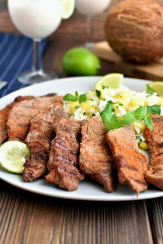 Gluten Free Chili Steaks with Hawaiian Rice
