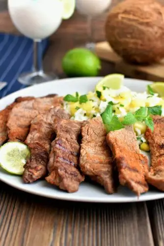Gluten Free Chili Steaks with Hawaiian Rice