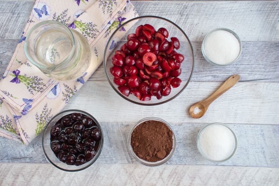 Ingridiens for Vegan Chocolate Cherry Sorbet