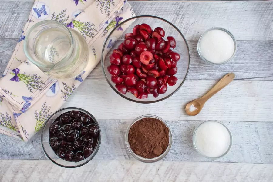 Ingredients for Vegan Chocolate Cherry Sorbet