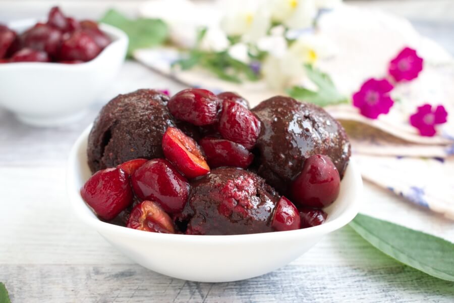 Vegan Chocolate Cherry Sorbet